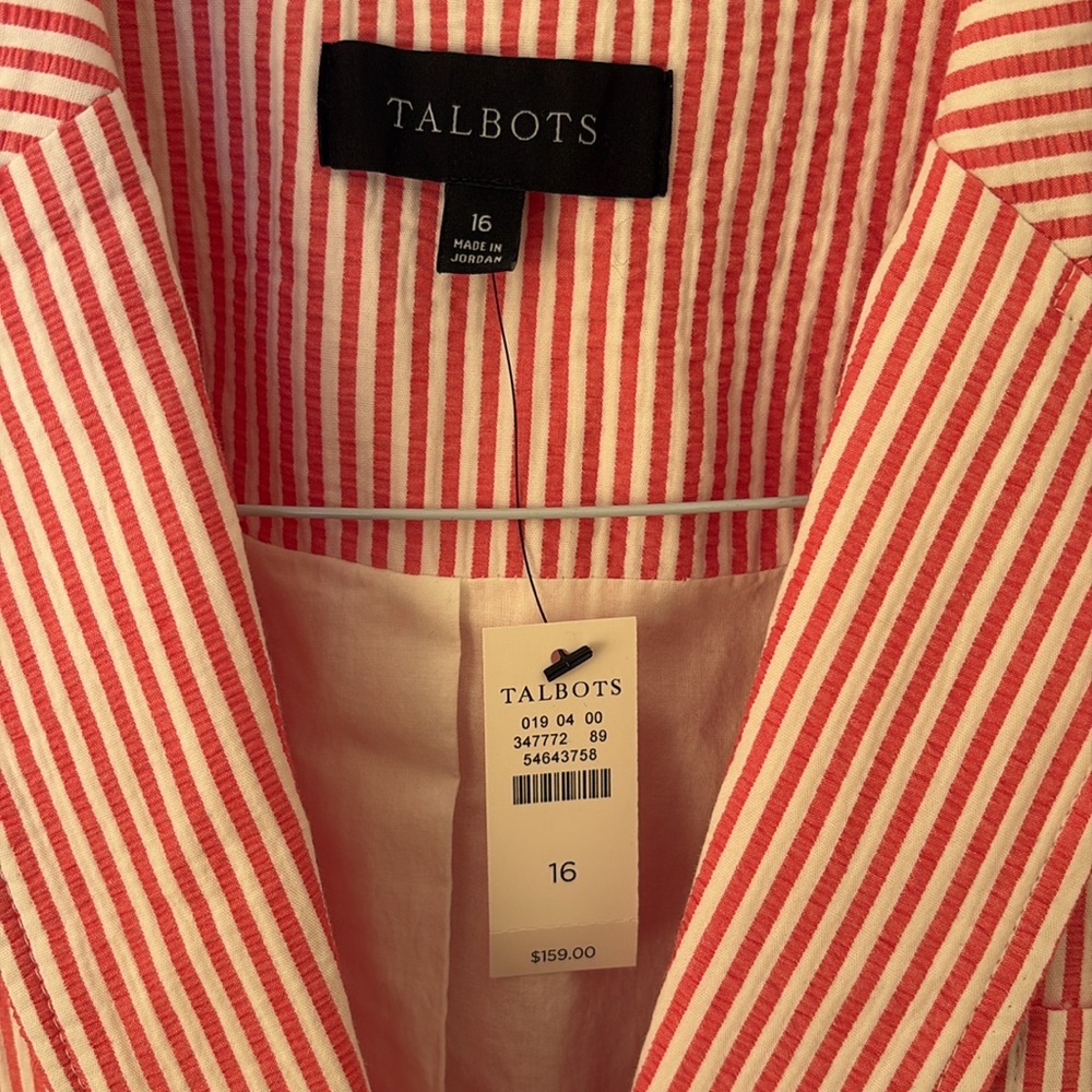 Red and white seersucker blazer - Picture 3 of 5